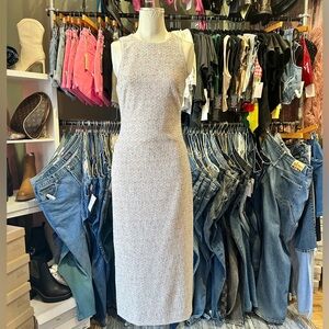 Samantha Boucle Multi colored tweed knit column Midi Dress